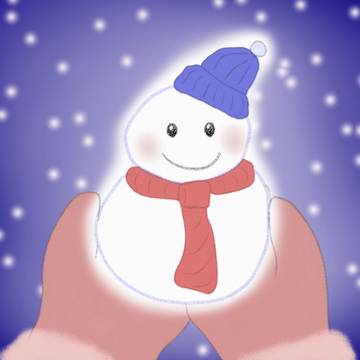 手のひら雪だるま