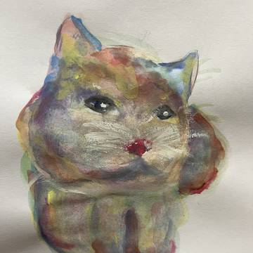 みんなの悩みを聞いていていろんな色に染まった猫“オモイネコ“