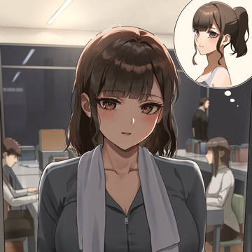 水泳部顧問の先生がいつもは結ってる髪を下ろしていてドキッとした