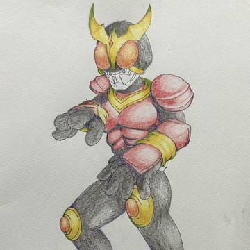 仮面ライダーを描きました