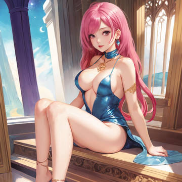 Beautiful pink haired girl