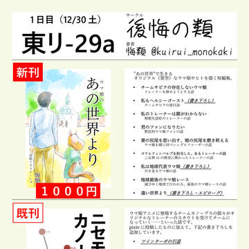C103（コミックマーケット103）お品書き