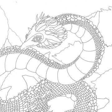 年賀状イラスト(白龍)