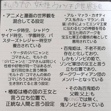 私内における妖怪ウォッチの世界観と設定のまとめとなります。