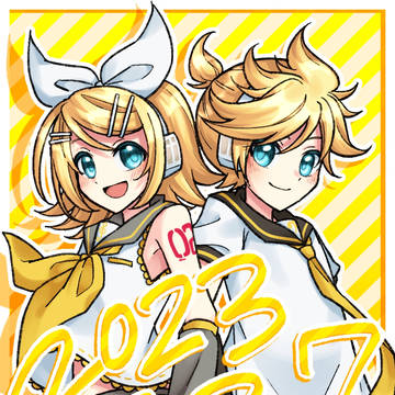 鏡音誕生日お祝いラクガキ