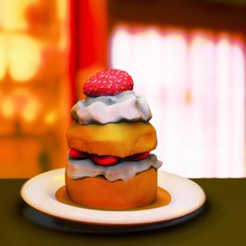 Strawberry short cake 3d