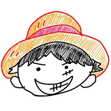 ルフィー　ワンピース　簡単イラスト