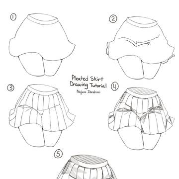 Pleated Skirt Drawing Tutorials