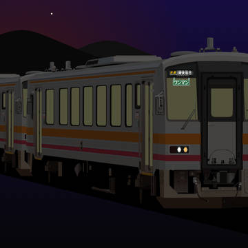 夜明けを疾走する快速列車