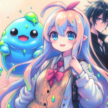 女の子とスライム