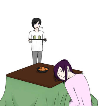 冬はこたつで丸くな〜る