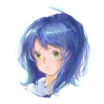 蓝毛美少女