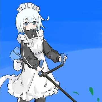 ジャージメイドお仕事中