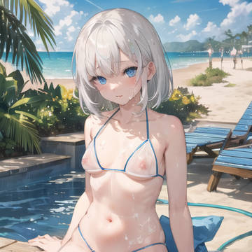 Transparent Bikini on Beach