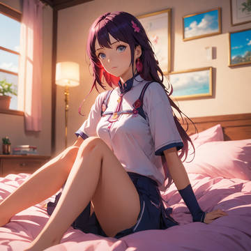 Girl on bed