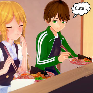 Ben x Marisa: Eating ramen.