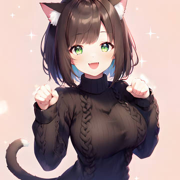 黒セーターなみくにゃん