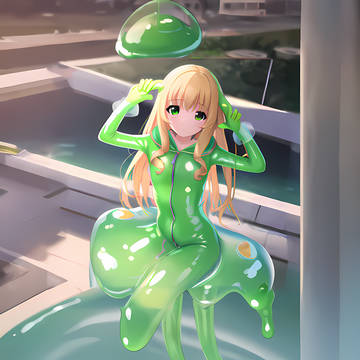 Girl Stuck in Slime Bodysuit #8
