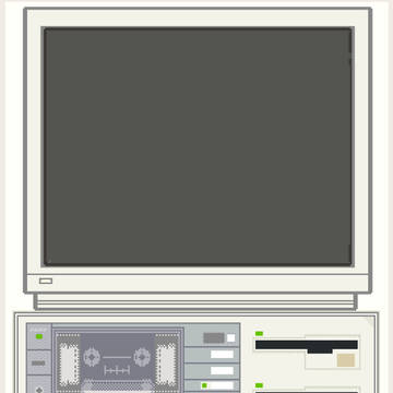 mz-2500本体+互換モニター【ドット絵】