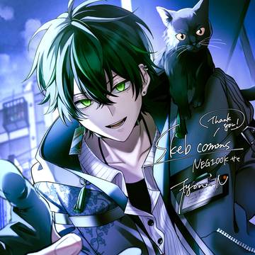 【Skeb】路地裏と黒猫