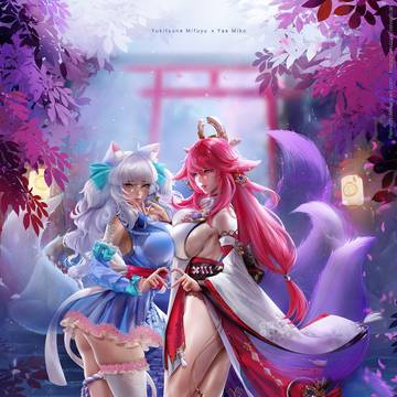Mifuyu Vtuber x Yae Miko