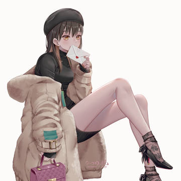 ボアジャケットと女の子