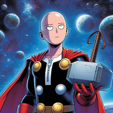 Saitama lifting Mjolnir