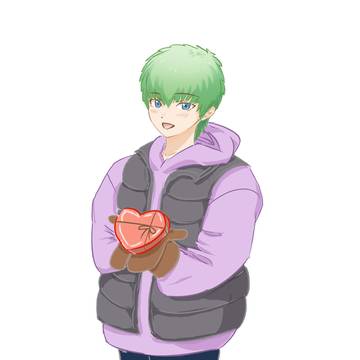 逆チョコを渡す男の子
