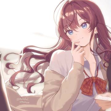 名刺交換している志希Pと志希ちゃん