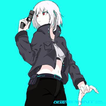 white hair and red eyes