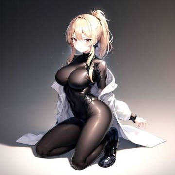 女戦闘員　白衣&ぴっちりスーツver 研究室