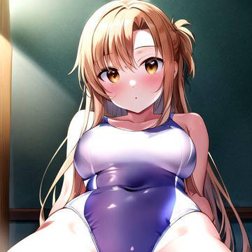 競泳水着を着たアスナさん