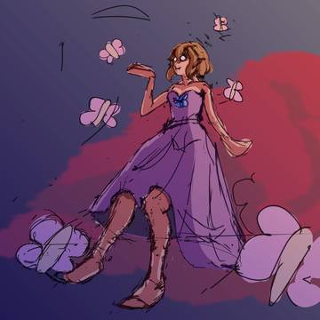 Briar with Butterflies Sketch