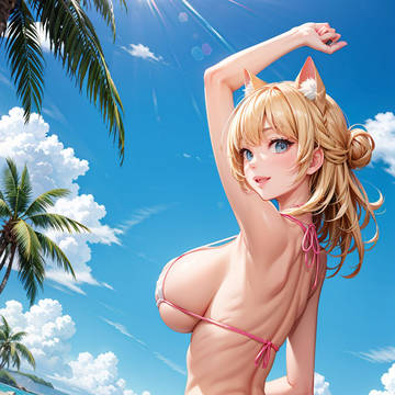 AIイラスト巨乳白ギャルエロ画像 ピチピチ下着姿