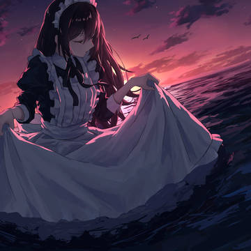 メイドと海
