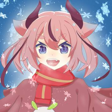 雪遊びするヒメちゃん