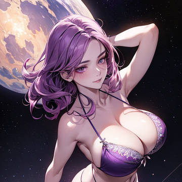 紫色のセクシーな美女