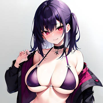 A goth in a micro bikini IA
