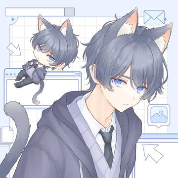 創作男子猫