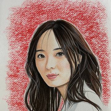 似顔絵　パステル画