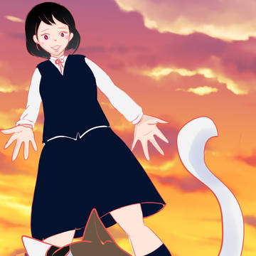おいで猫ちゃん！一緒に帰ろ！