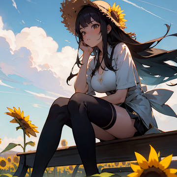 sky sun girl