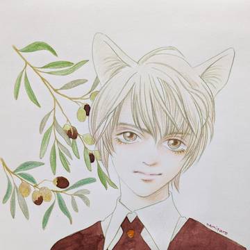 薪にゃんとオリーブ