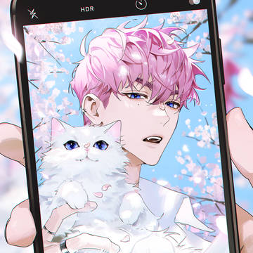 桜と男と猫