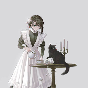 メイドと猫🐈☕️