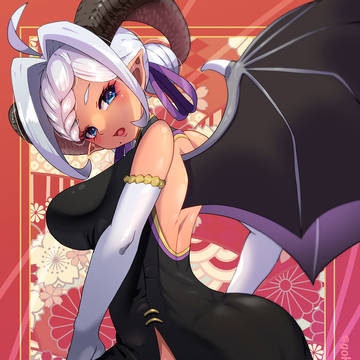 褐色銀髪ほくろ悪魔っ子ちゃん【チャイナドレス】