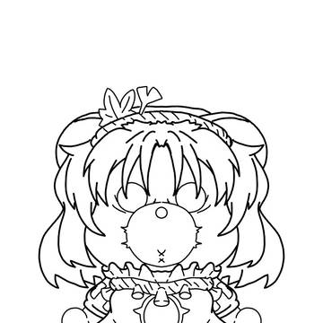 自宅のクマをの人形を東方キャラに被せて描いたら３