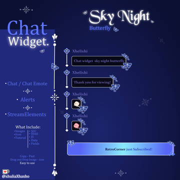 Sky Night Butterfly Chat Widget