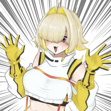 お腹を掴まれるエレグちゃん