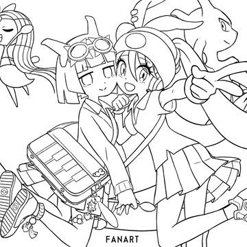 エスパーエスパー×エスパーミク　塗り絵用線画
